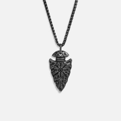 Vintage Oxidized Stainless Steel Dagger Necklace