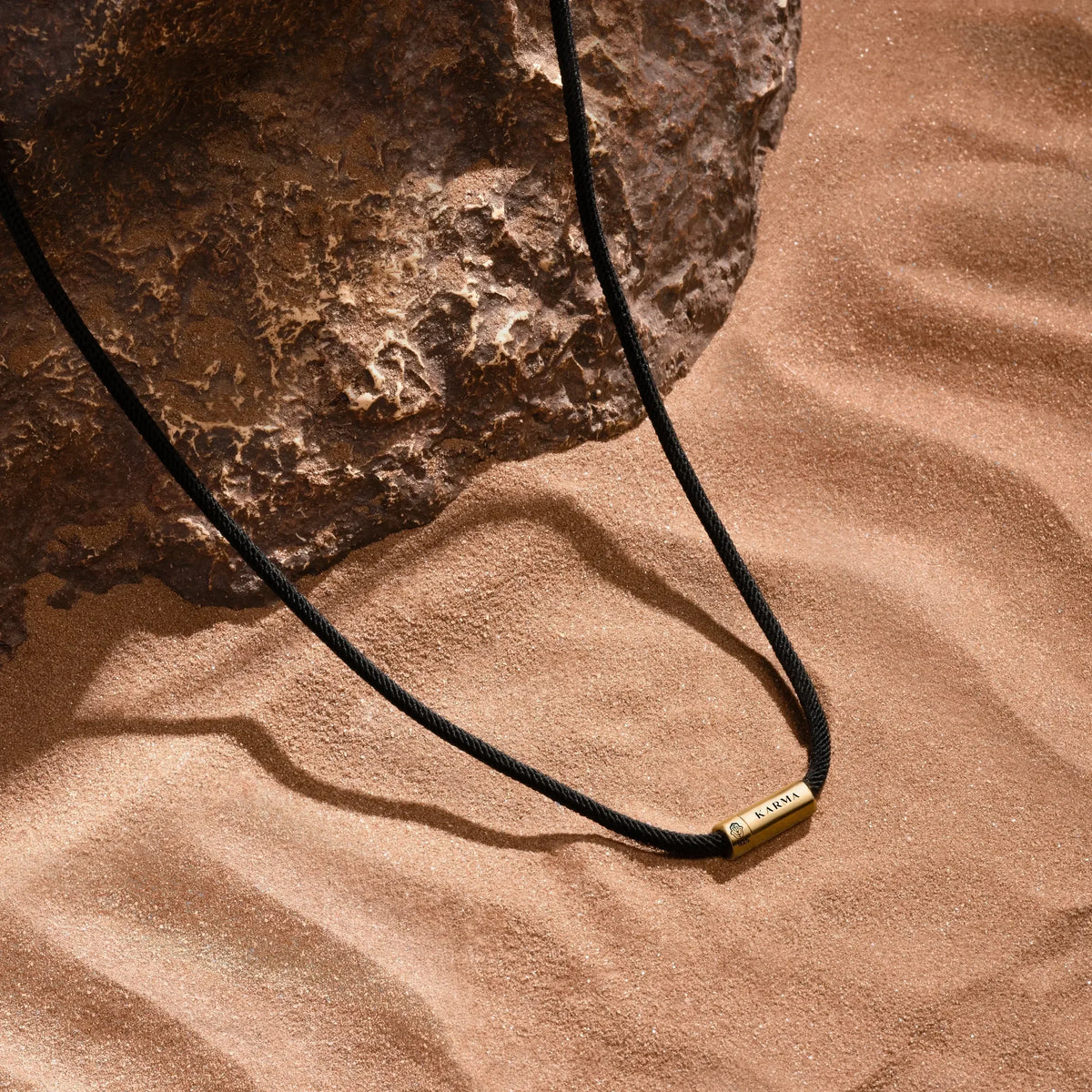 Soulful Exploration Onyx Karma Circle Black String Necklace