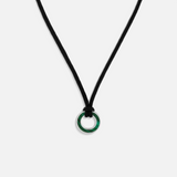Abundance Mindset Malachite Karma Circle Black String Necklace