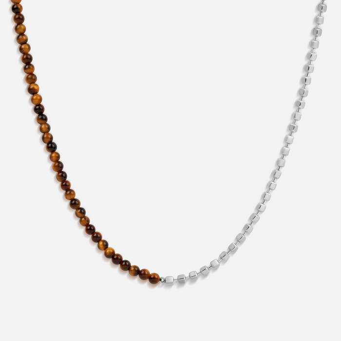 Elevated Fortitude Tiger’s Eye Silver Chain