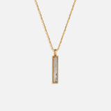 Mystic Terrain Labradorite Bar Pendant Necklace