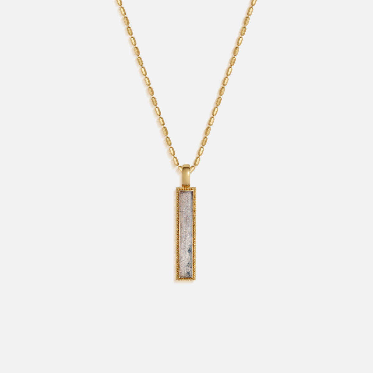 Mystic Terrain Labradorite Bar Pendant Necklace