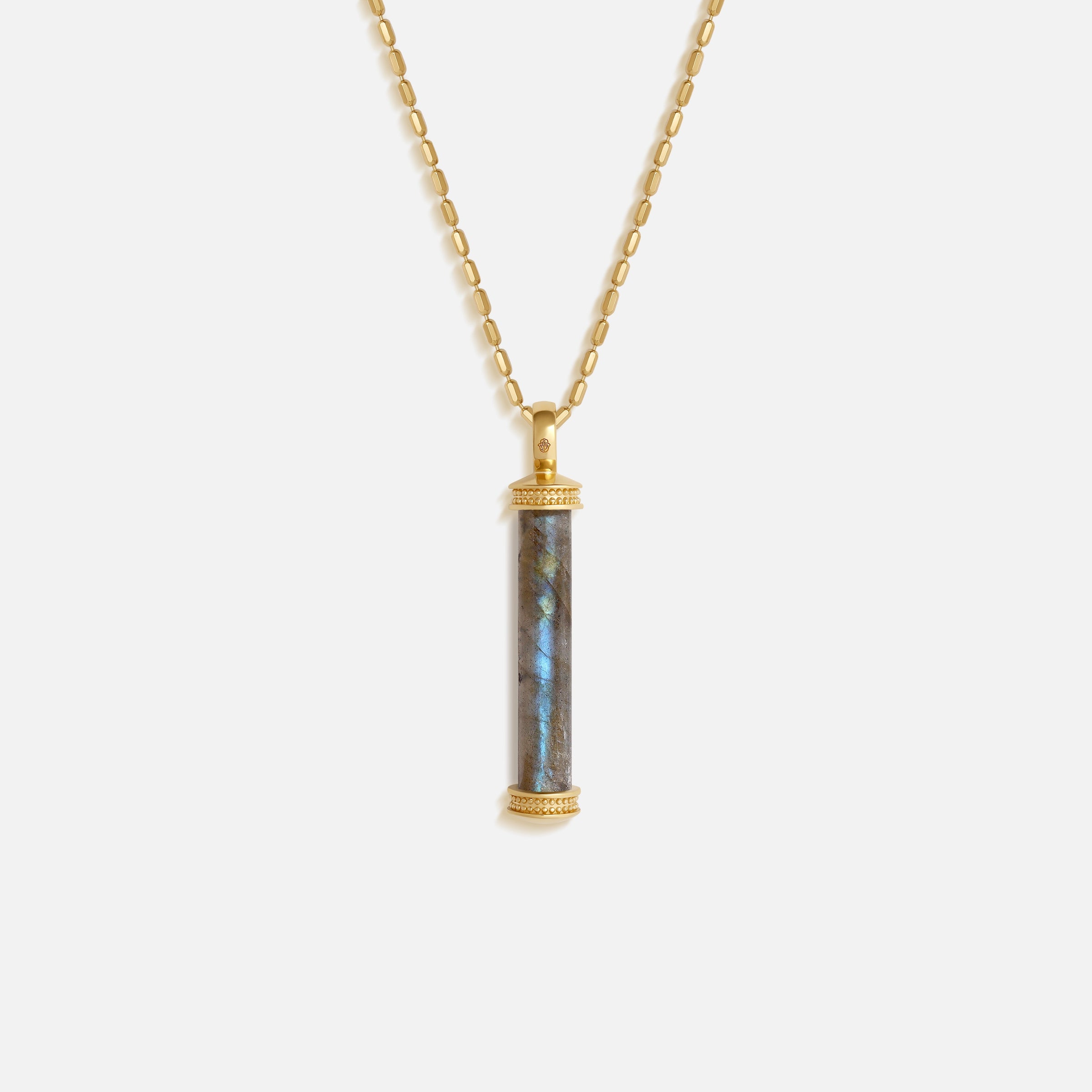 Shadow Horizon Labradorite Bar Necklace