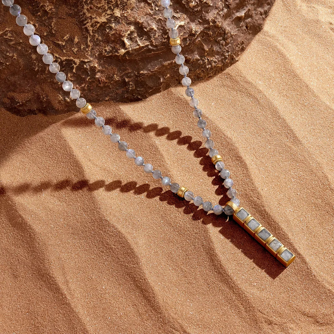 Eclipse Path Labradorite Bar Necklace