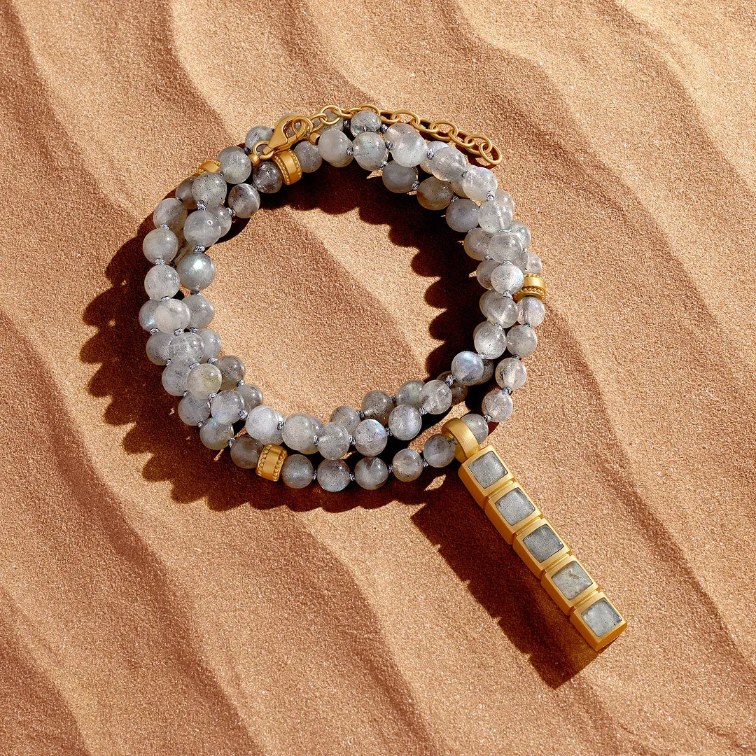 Eclipse Path Labradorite Bar Necklace