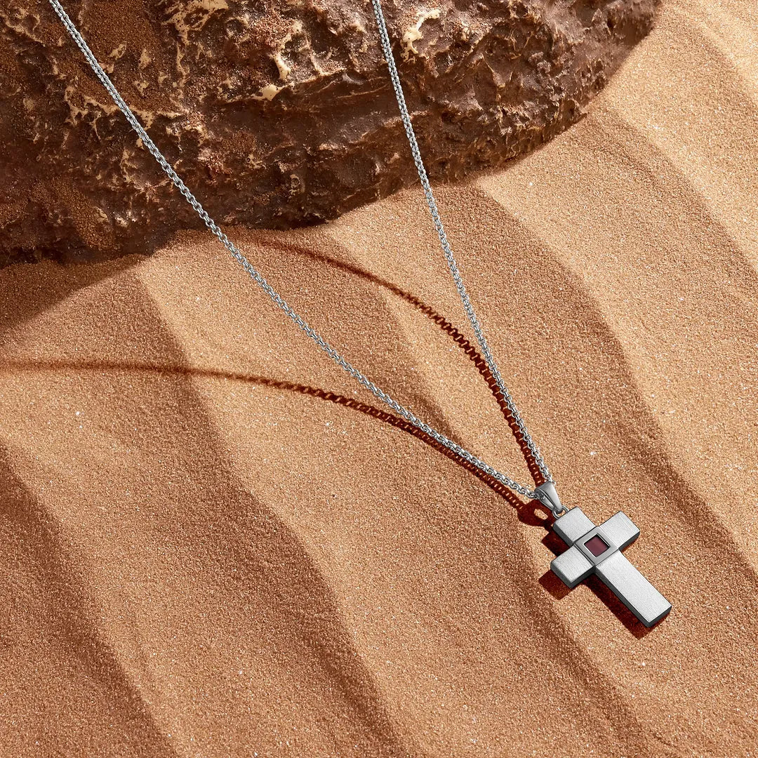 Enduring Faith Silver Cross Bible Nano Chip Necklace