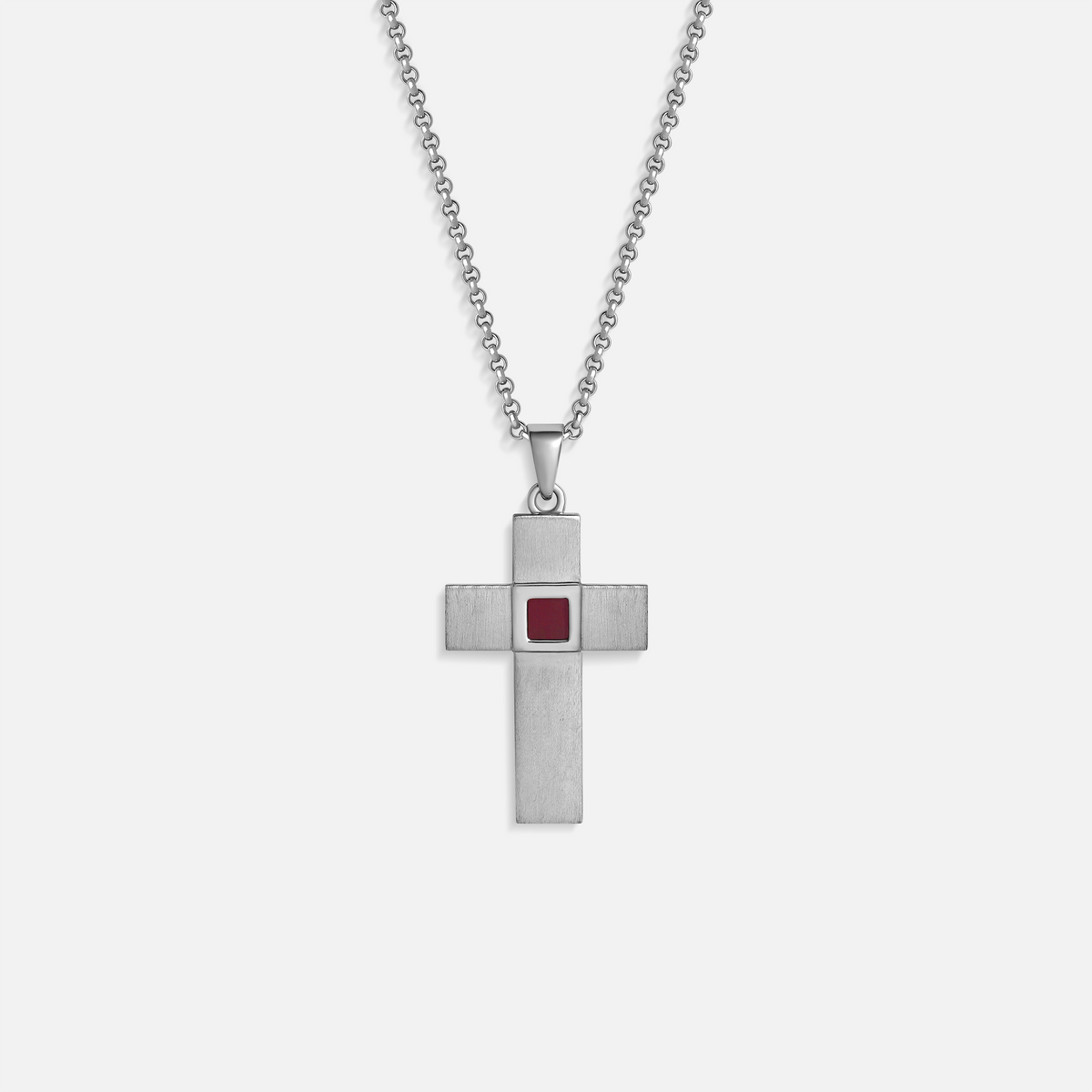 Enduring Faith Silver Cross Bible Nano Chip Necklace