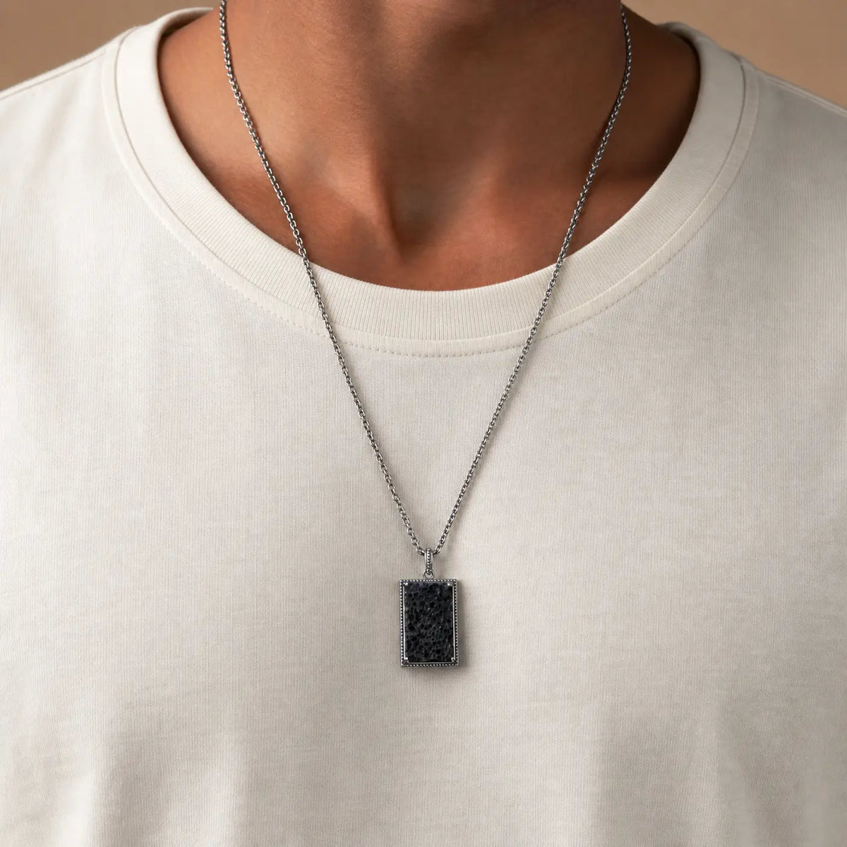 Molten Spirit Rough Lava Pendant Necklace