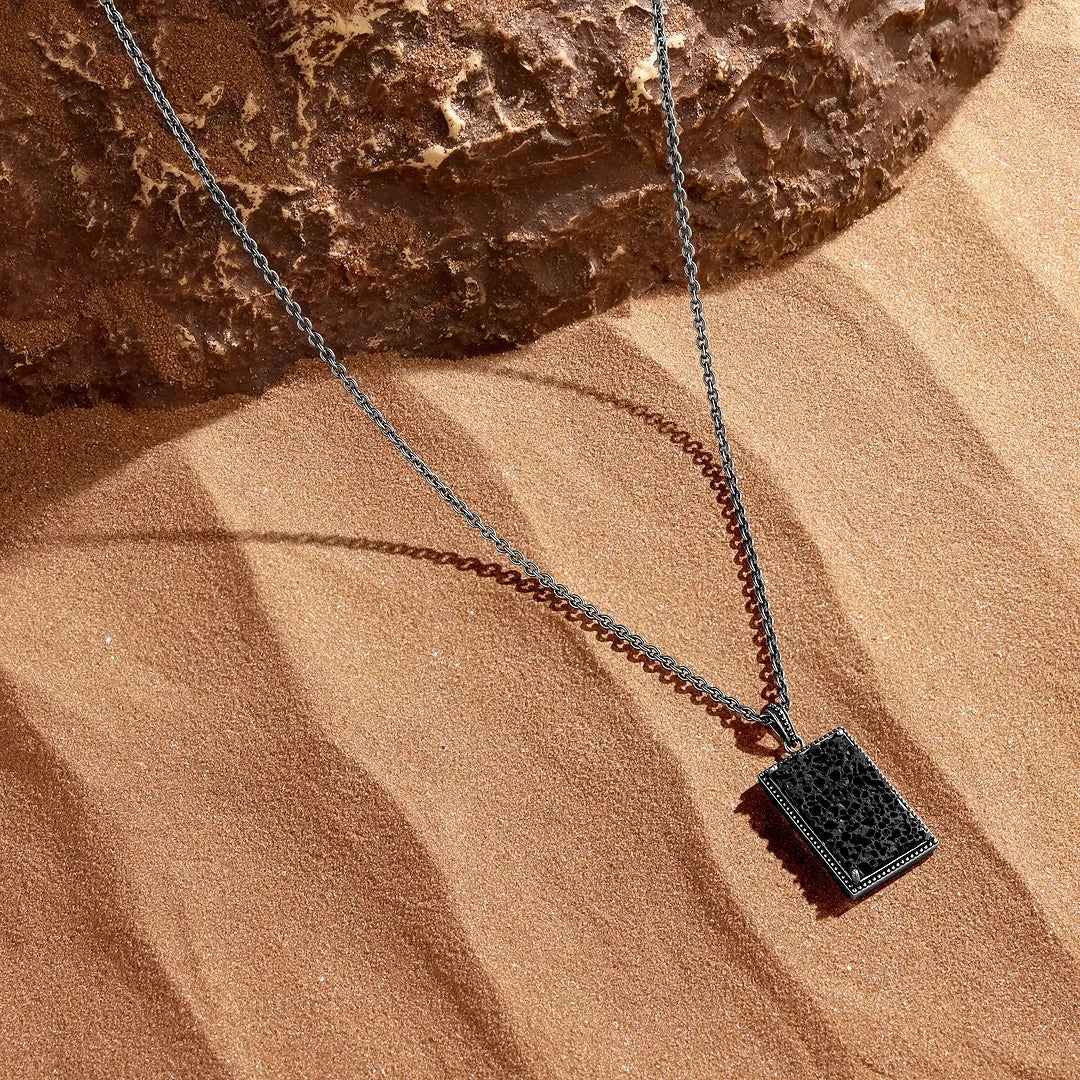 Molten Spirit Rough Lava Pendant Necklace