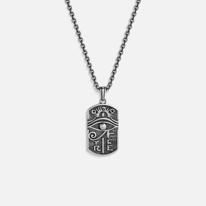 Mystic Turn Spiritual Eye of Horus Silver Necklace