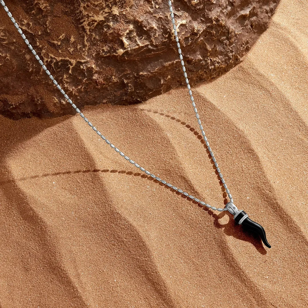 Fortified Spirit Black Onyx Cornetto Necklace