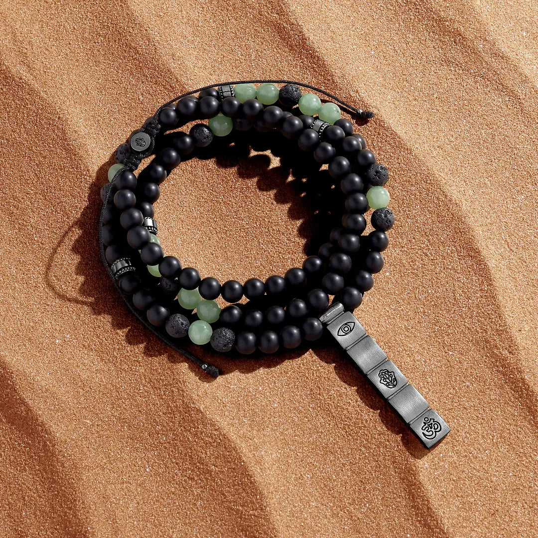 Eternal Valor Onyx, Jade & Lava Necklace