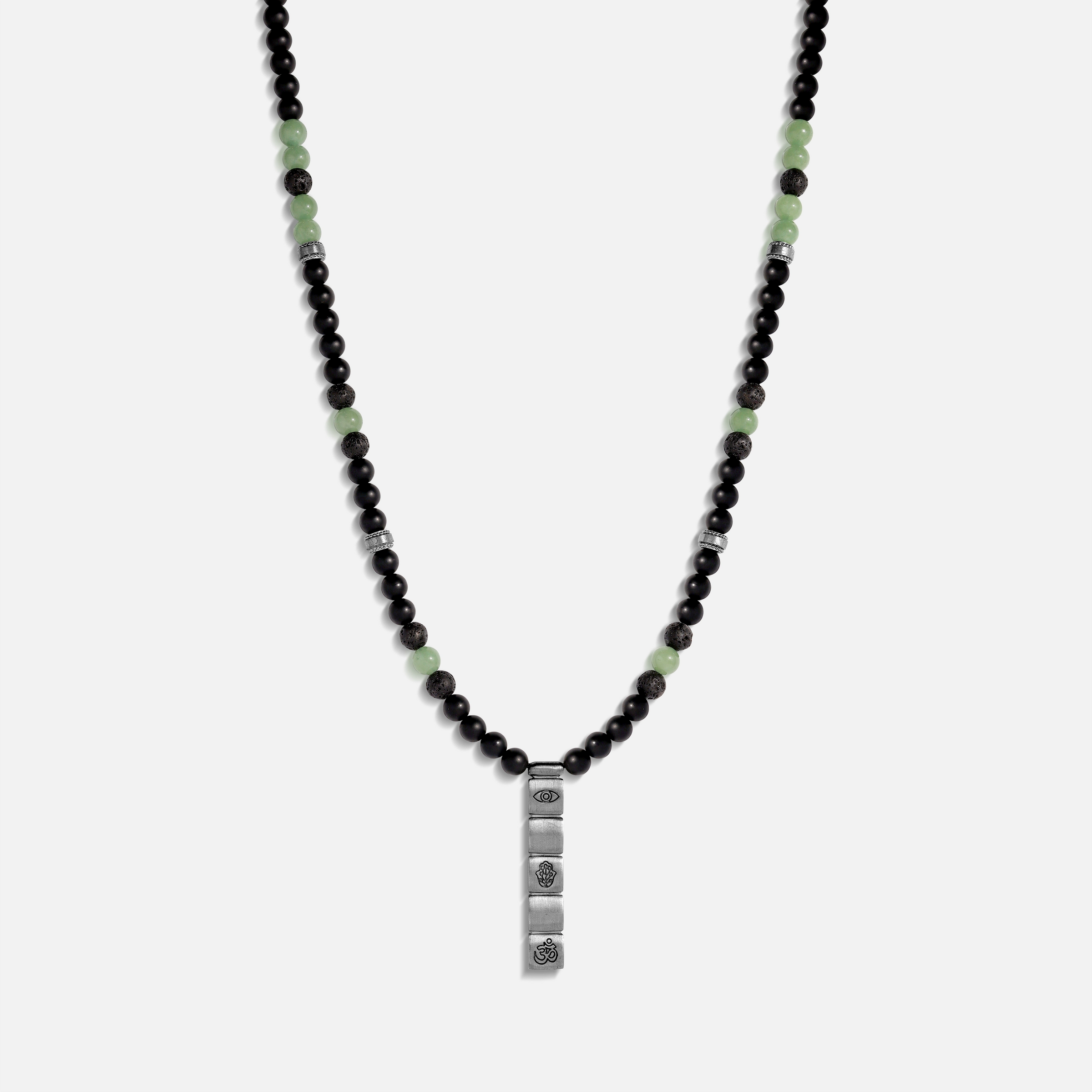 Eternal Valor Onyx, Jade & Lava Necklace