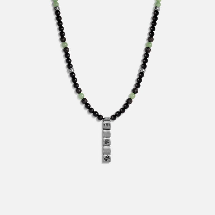 Eternal Valor Onyx, Jade & Lava Necklace