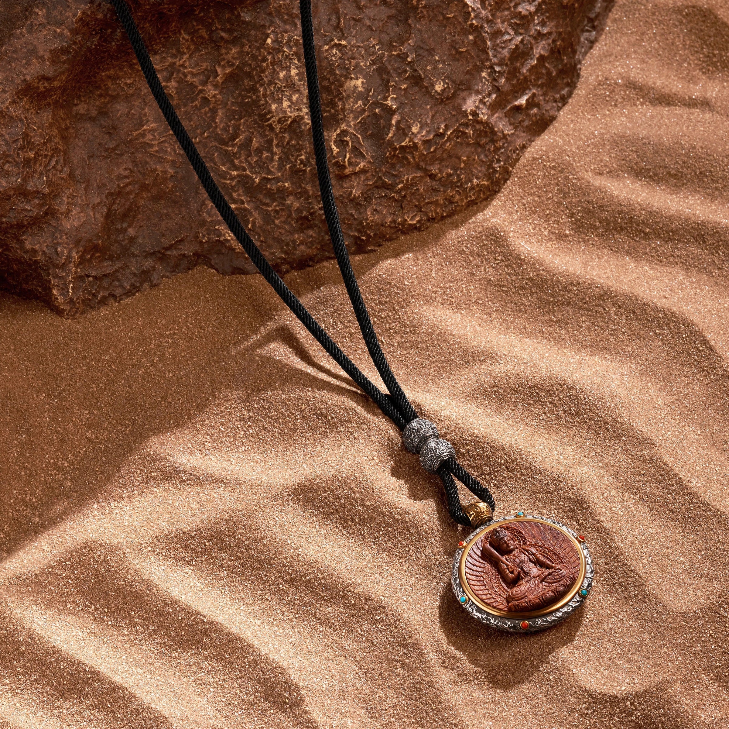 Sterling Ying Yang Pendant on rope cord