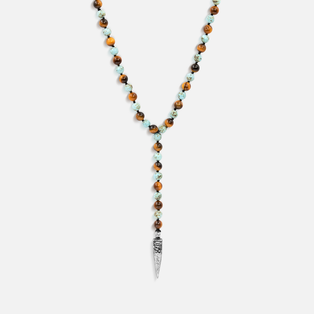 Sublime Tranquility 4 Symbol Tiger's Eye Turquoise Necklace
