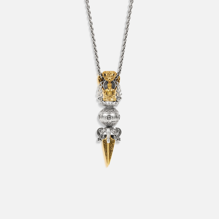 Higher Power Snakehead Mantra Pendant Necklace