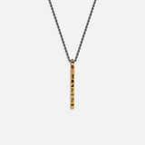 Protected & Grounded Cobra Hieroglyphics Bar Pendant Necklace