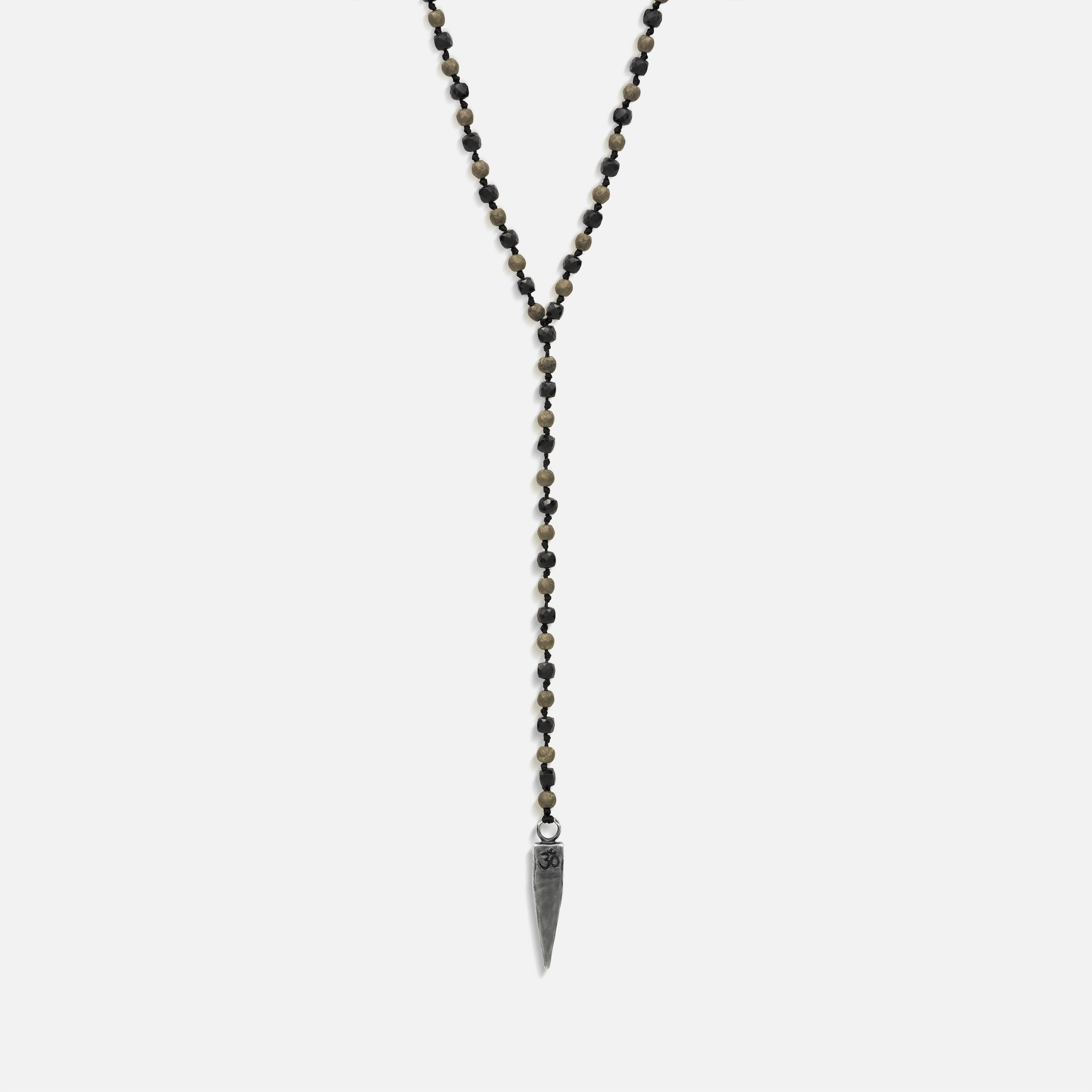 Manifest Improvement Pyrite Onyx Multi Symbol Pointer Necklace