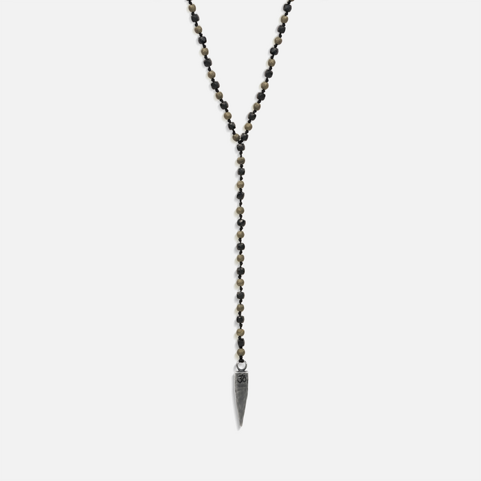 Manifest Improvement Pyrite Onyx Multi Symbol Pointer Necklace