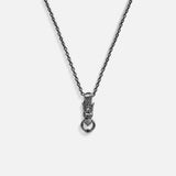 Primordial Power Sterling Silver Gunmetal Dragon Necklace