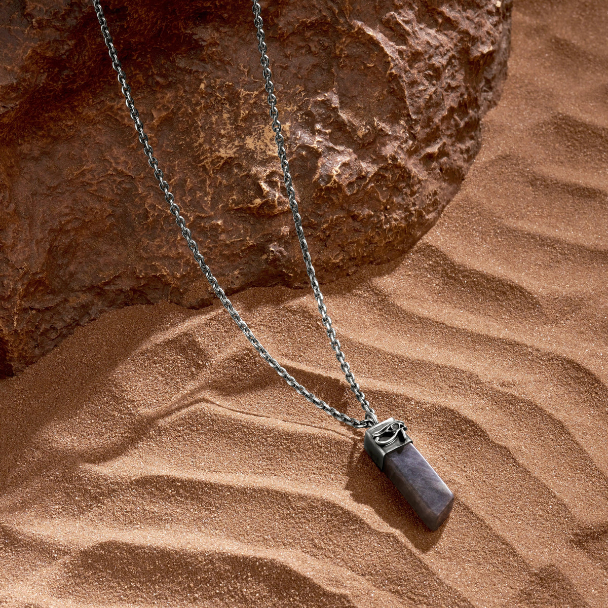 Awareness Generator Labradorite Horus Slab Necklace