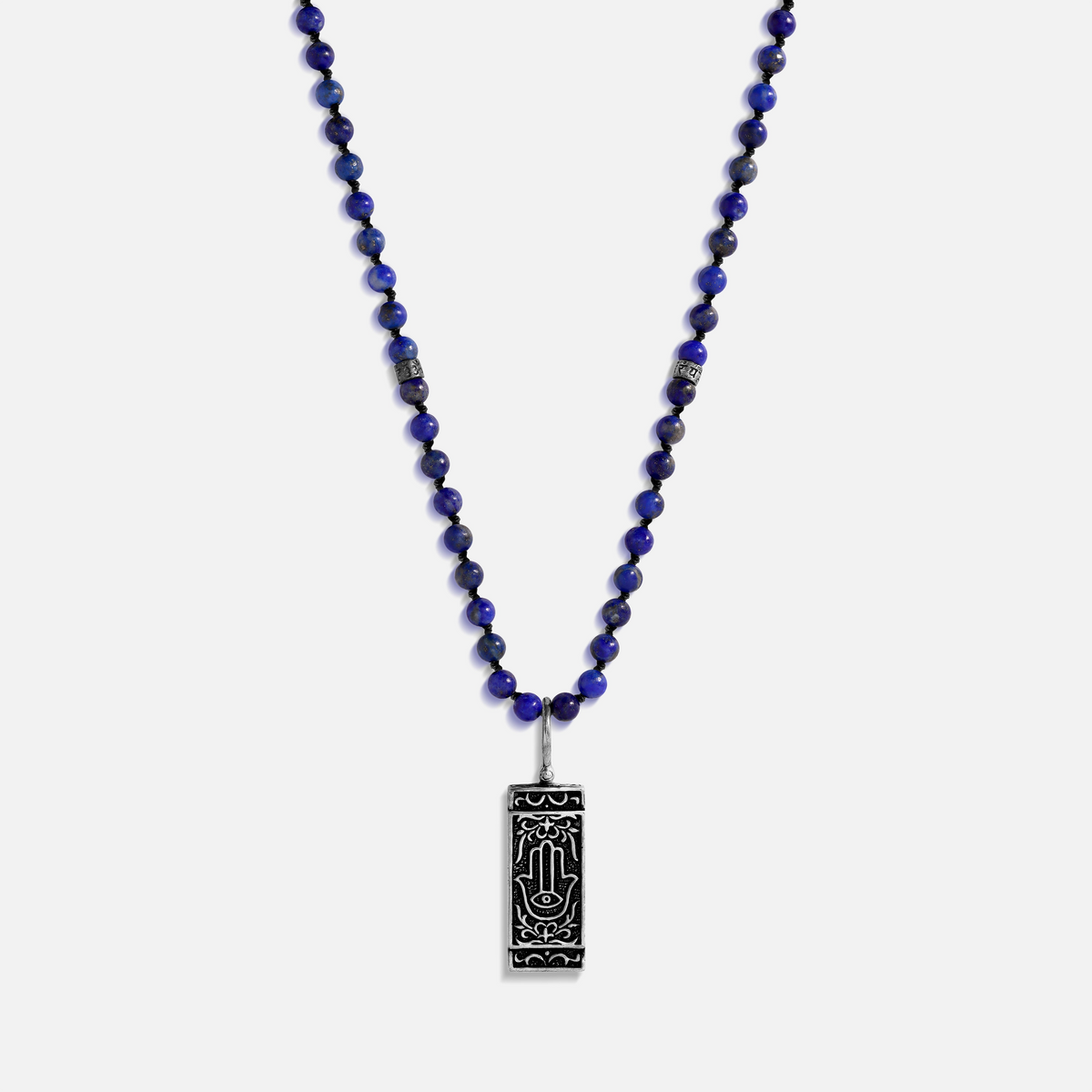 Spiritual Energy Lapis Lazuli Hamsa Pendant Necklace