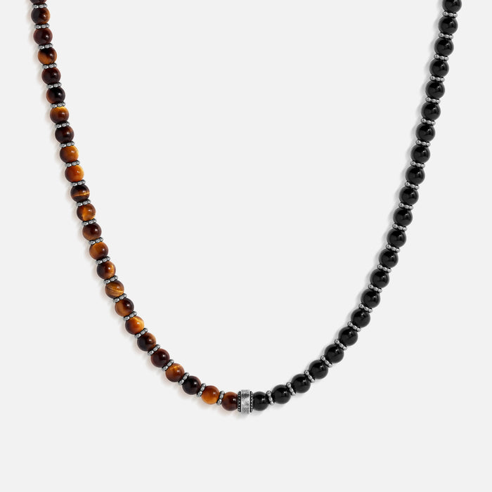 Steady Resolve Tiger’s Eye & Onyx Necklace