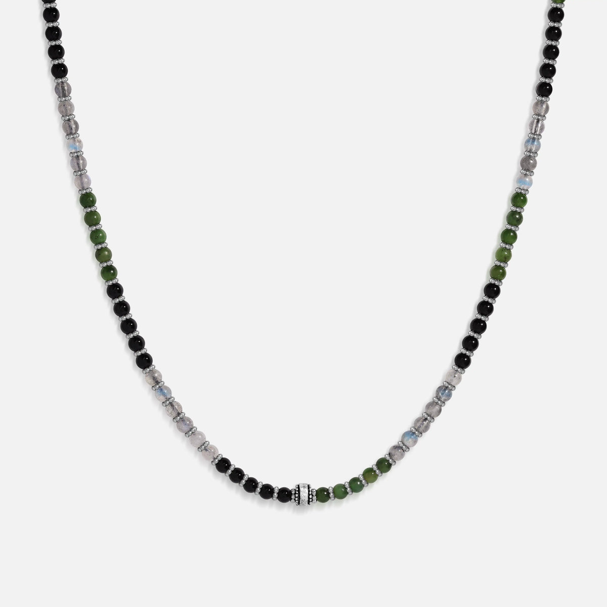 Inner Balance Labradorite Jade & Onyx Necklace