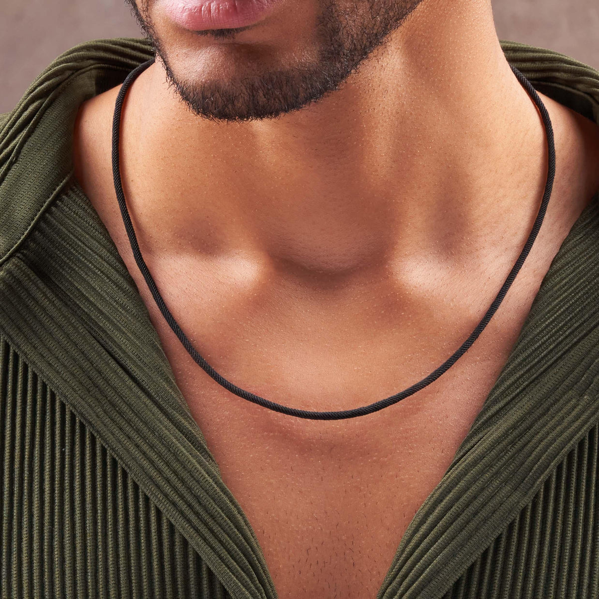Elegant Simplicity Black Cord Necklace