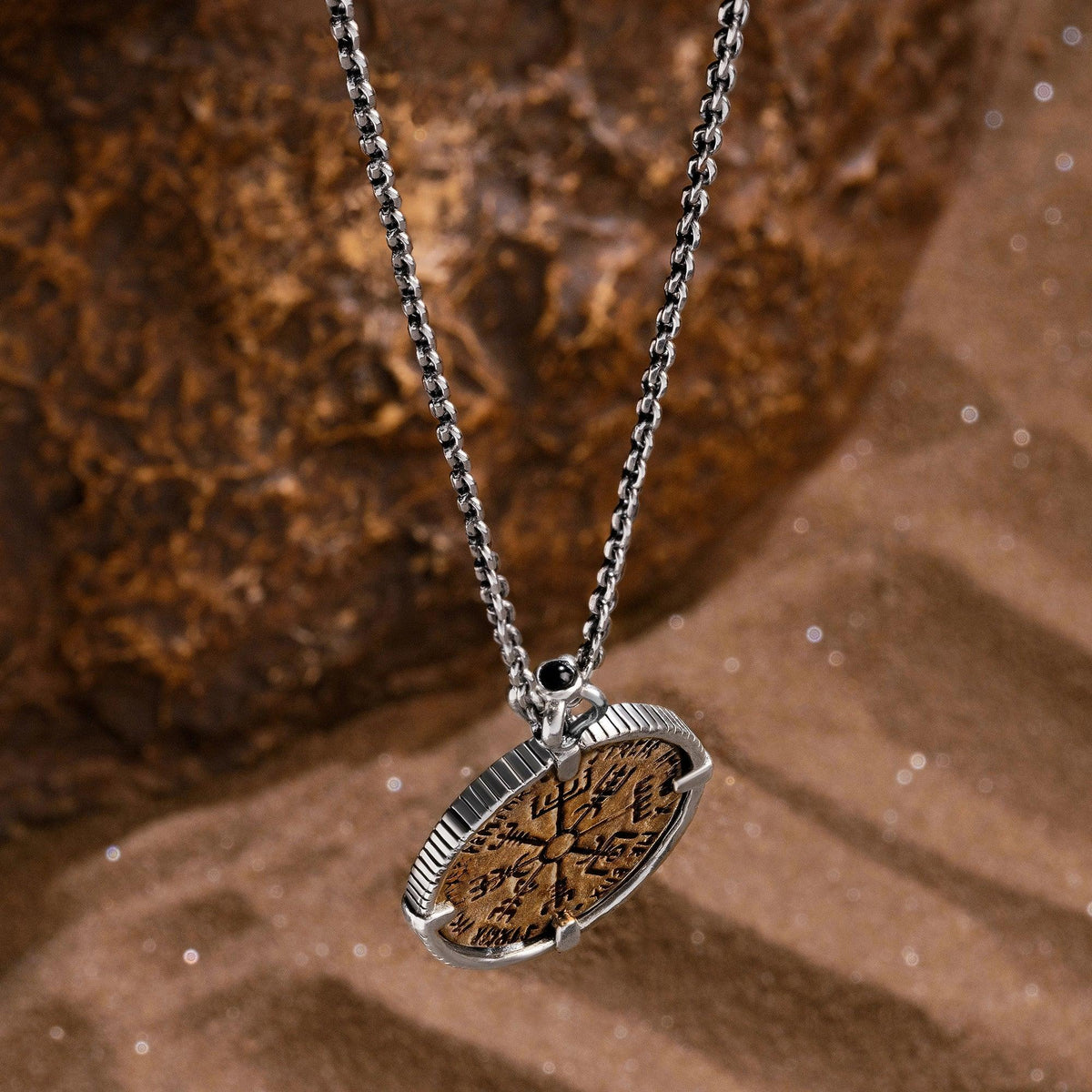 Valiant Voyager - Onyx Viking Coin Necklace