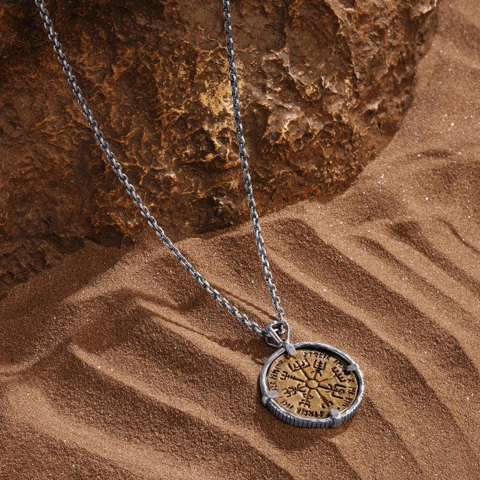 Valiant Voyager - Onyx Viking Coin Necklace