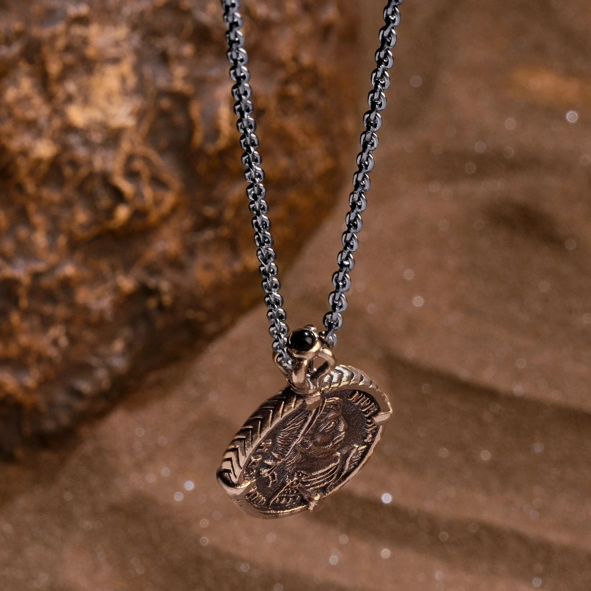 Sacred Service - Onyx Augustus Caesar Coin Necklace