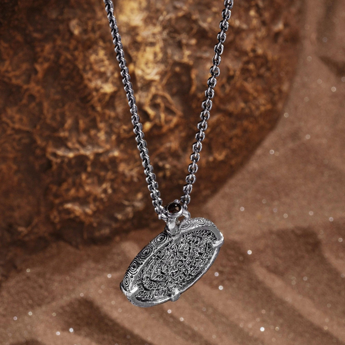Mayan Wisdom - Onyx Coin Pendant Necklace