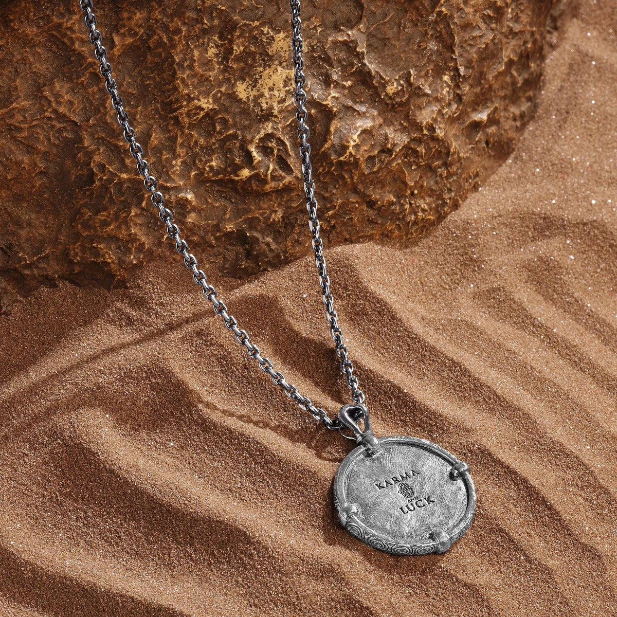 Mayan Wisdom - Onyx Coin Pendant Necklace