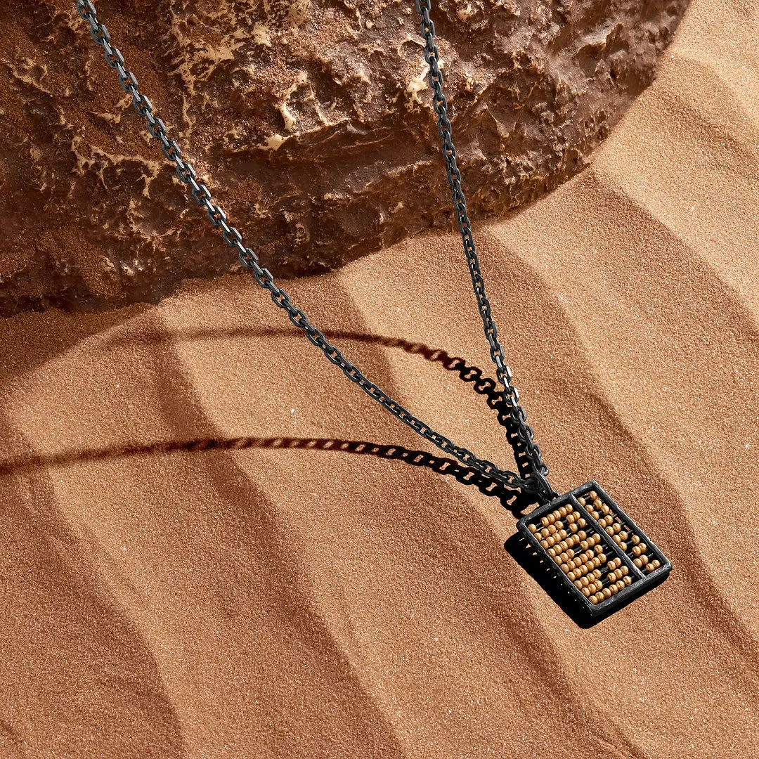 Harmonic Axis Abacus Pendant Chain Necklace