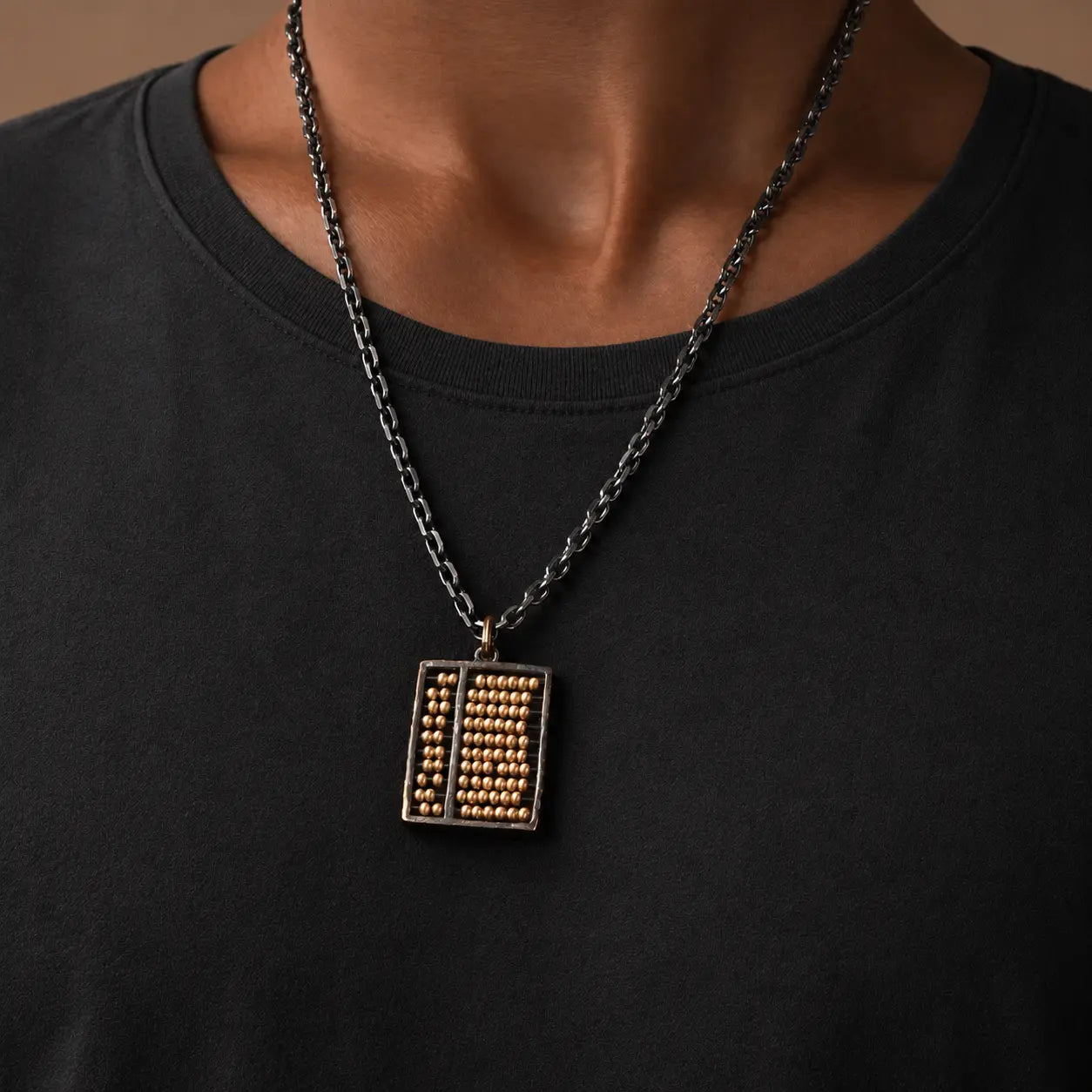 Harmonic Axis Abacus Pendant Chain Necklace