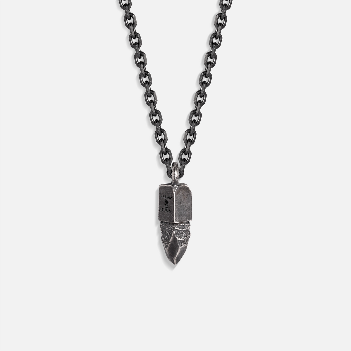 Celestial Core Gunmetal Medal Pendant Necklace