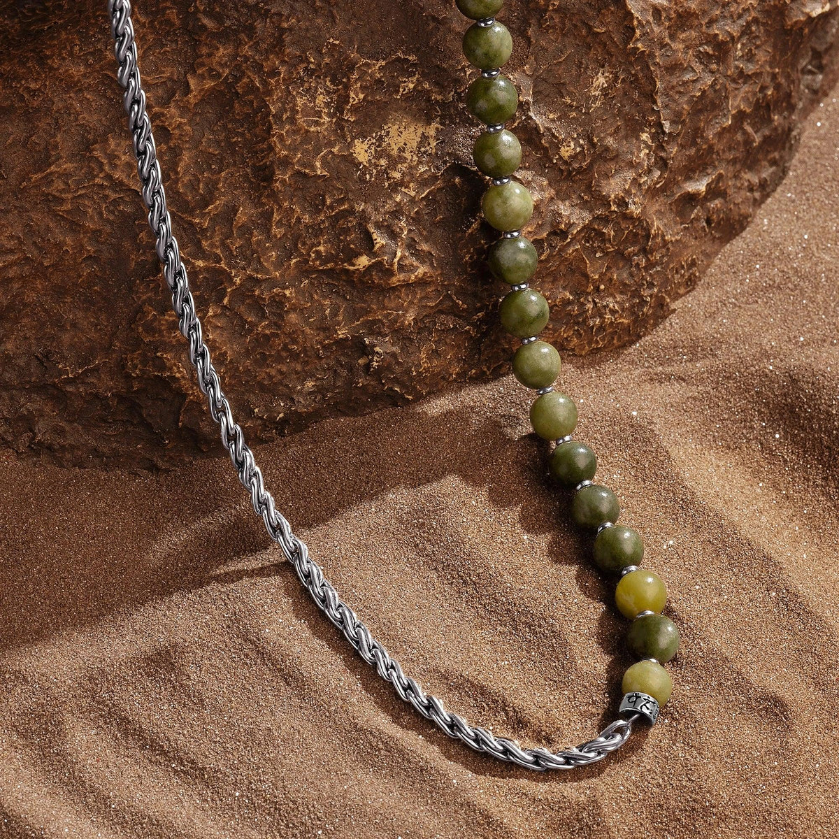 Balanced Warrior Jade Mantra Necklace