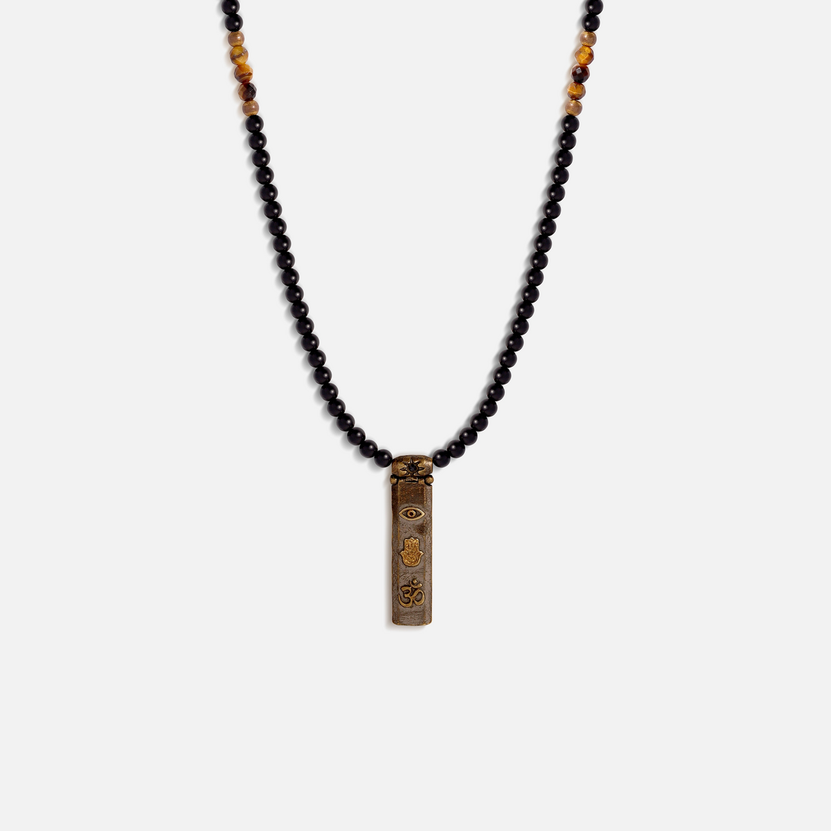 Divine Energy Onyx Tiger's Eye Triple Protection Necklace