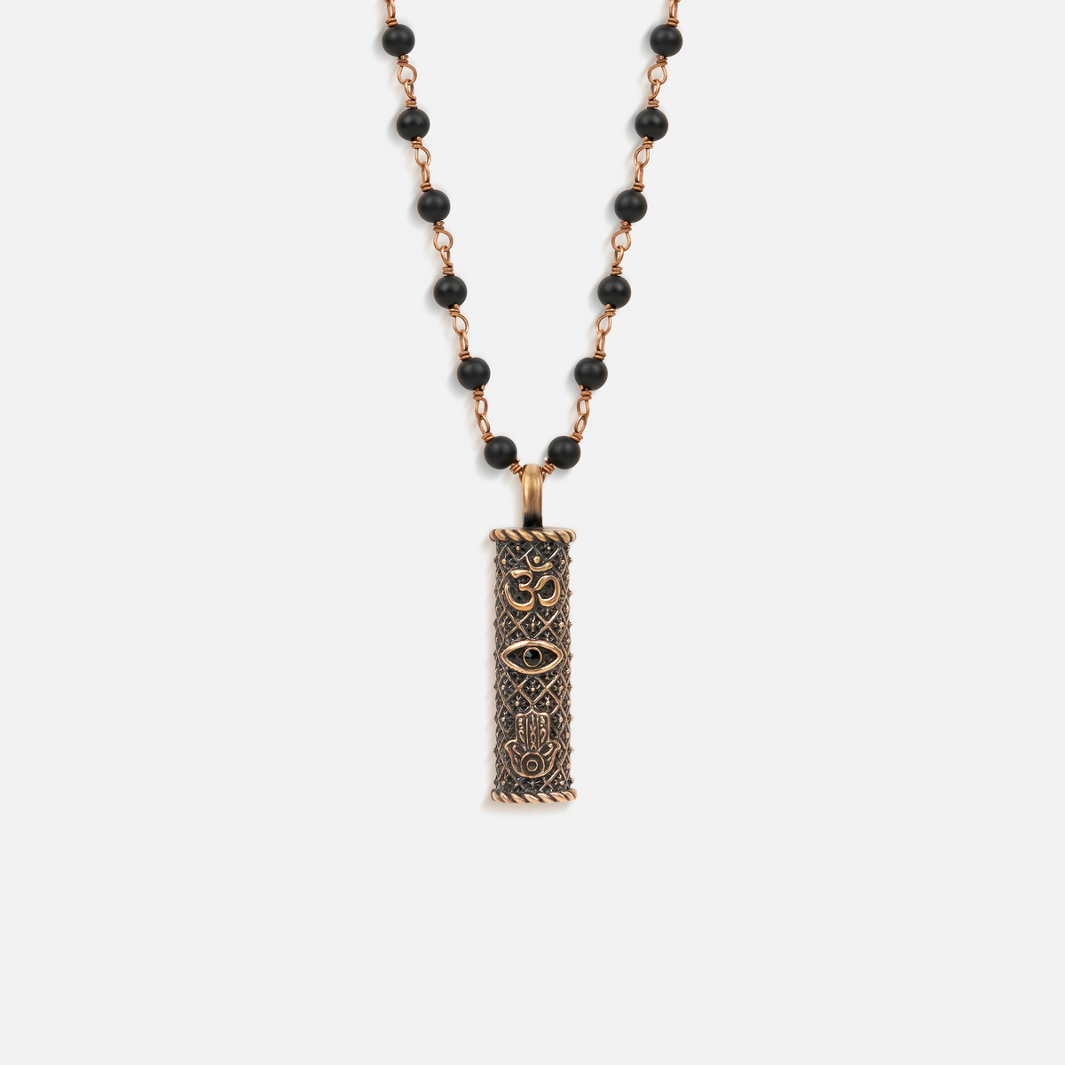 Brilliant Spirit Matte Onyx Triple Protection Necklace