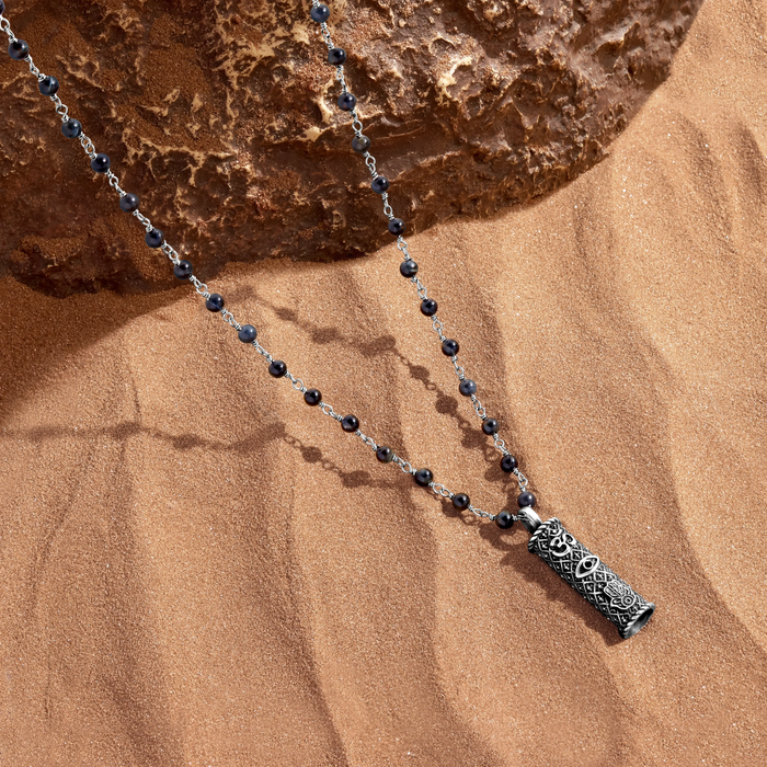 Expanded Intuition Blue Tiger’s Eye Silver Necklace