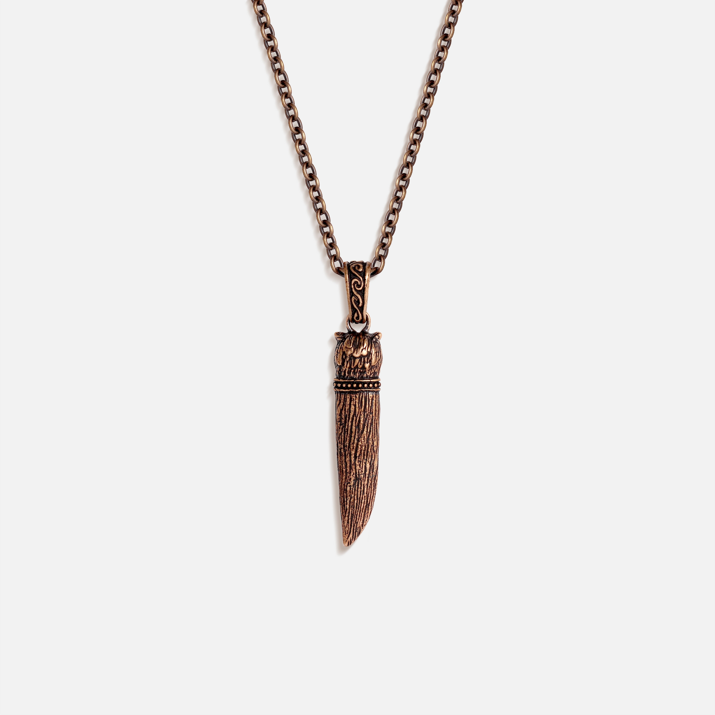 Silent Guardian Owl Dagger Onyx Necklace