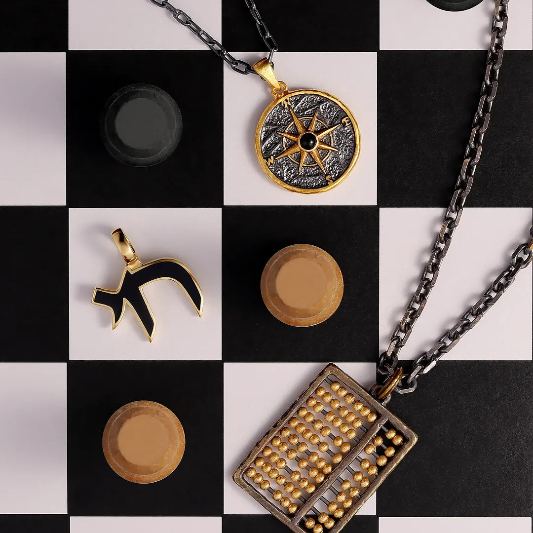 Harmonic Axis Abacus Pendant Chain Necklace