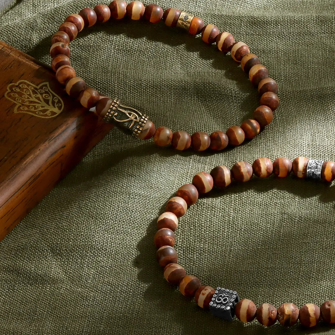 Inner Calm Tibetan Bead Om Bracelet