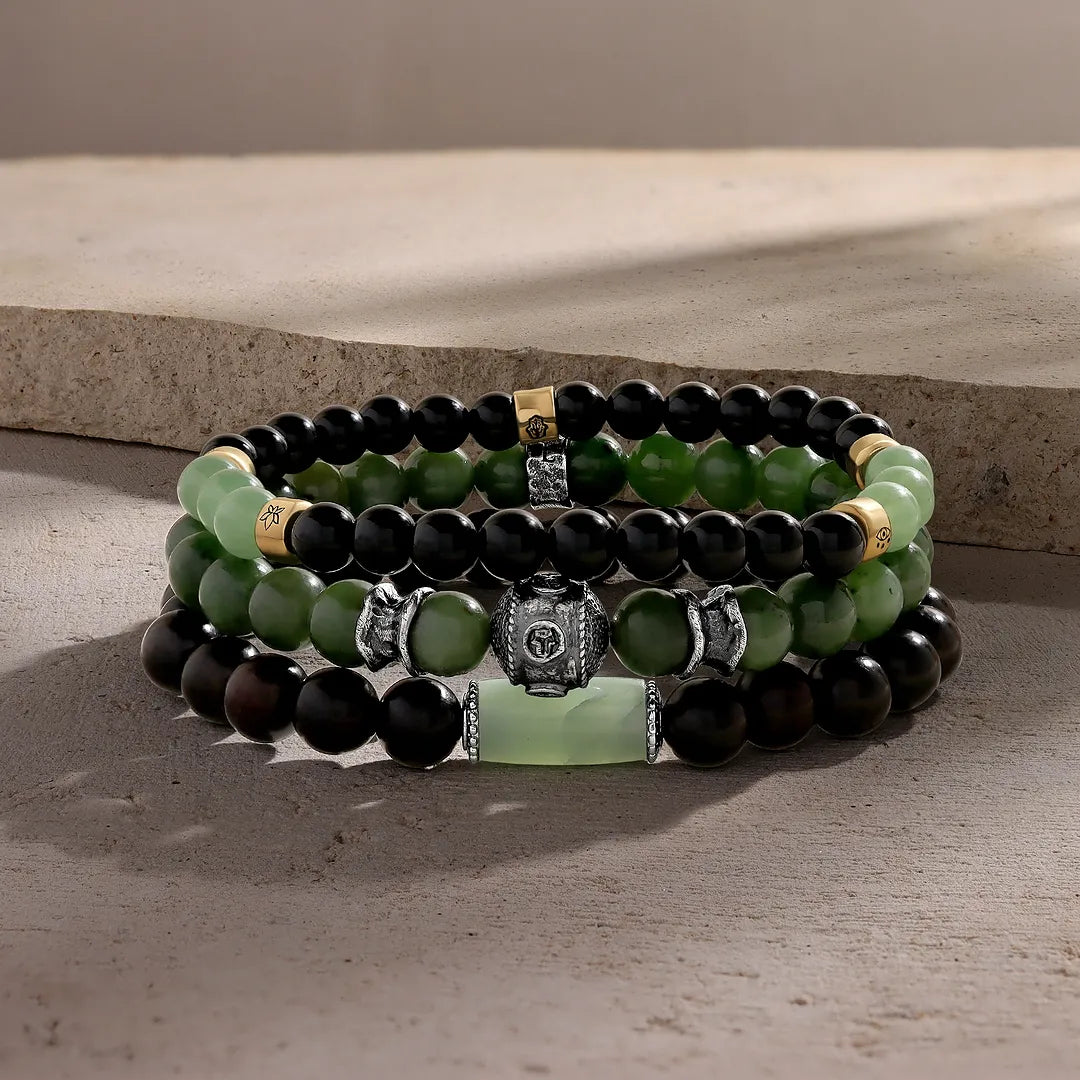 Empowered Path Onyx & Jade Symbol Bracelet