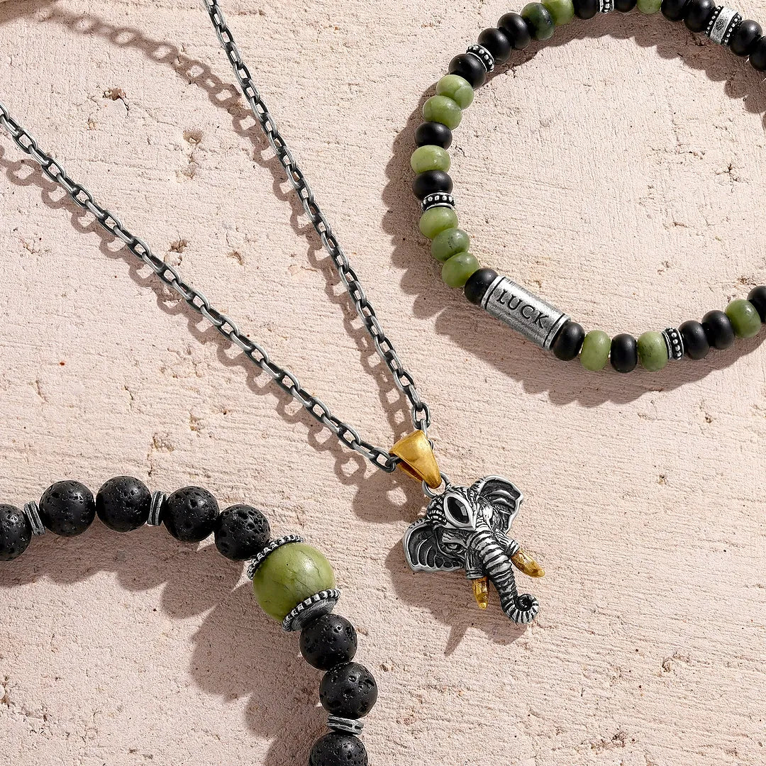 Sacred Vitality Jade & Lava Energy Bracelet