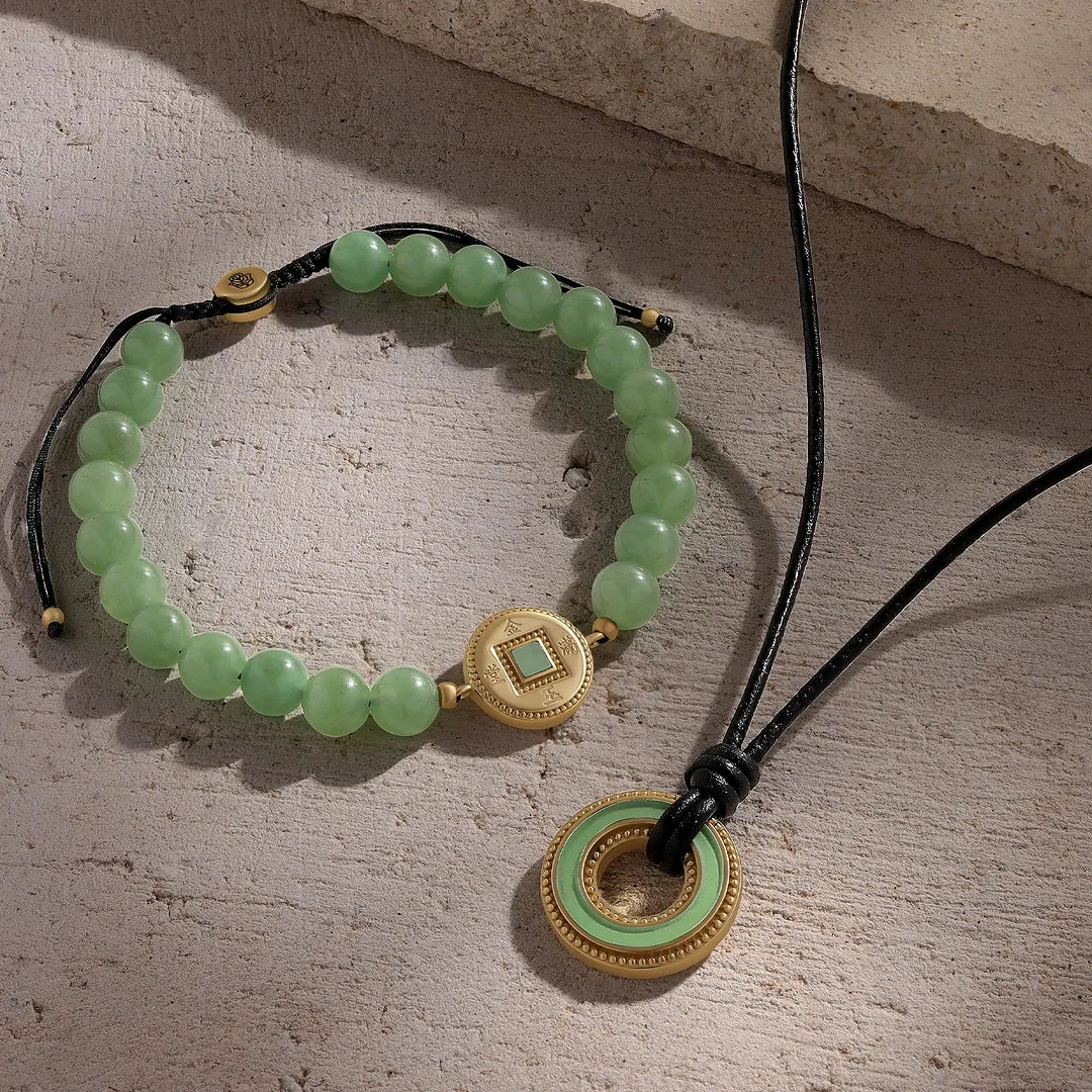 Endless Flow Jade Karma Circle Necklace