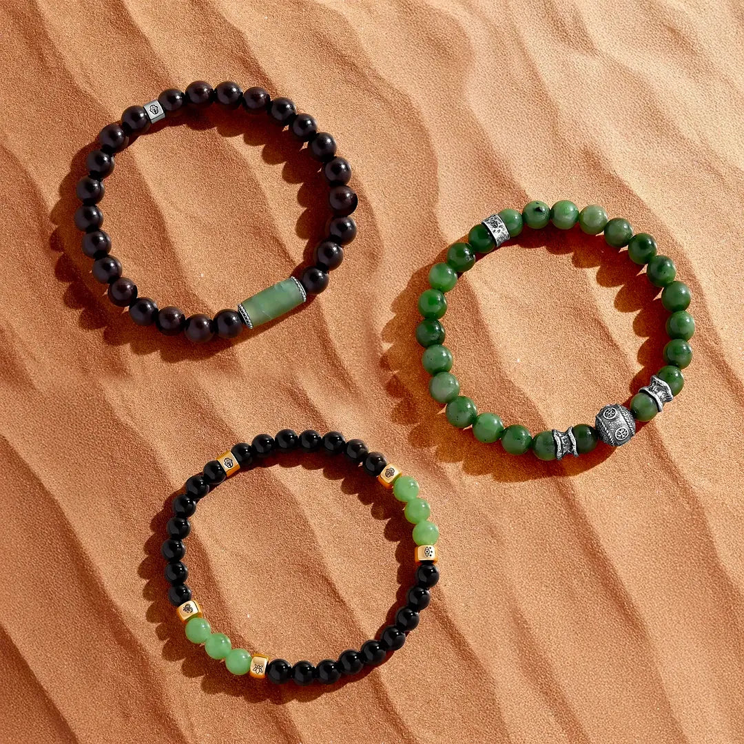 Path of Abundance Jade & Onyx Bracelet Set