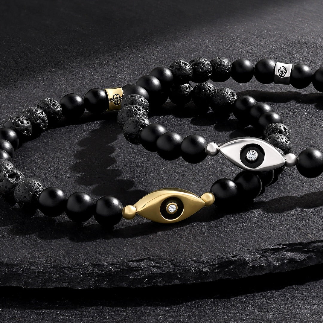 Guardian’s Focus Evil Eye Onyx & Lava Bracelet